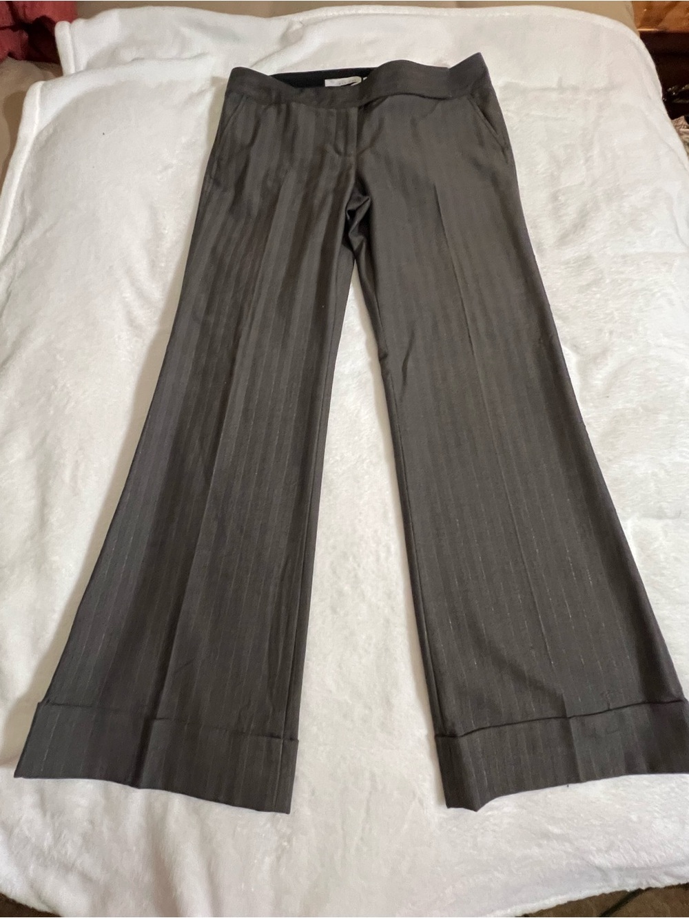 Old Navy Gray Pinstripe Wide-Leg Dress Pants
